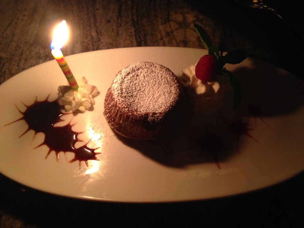 The famous chocolate cake on my birthday.